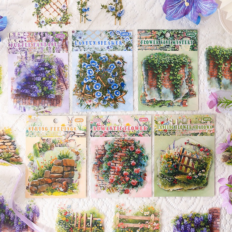 Garden Journal Planner - Stiker Die-Cut Vintage Secret Garden untuk