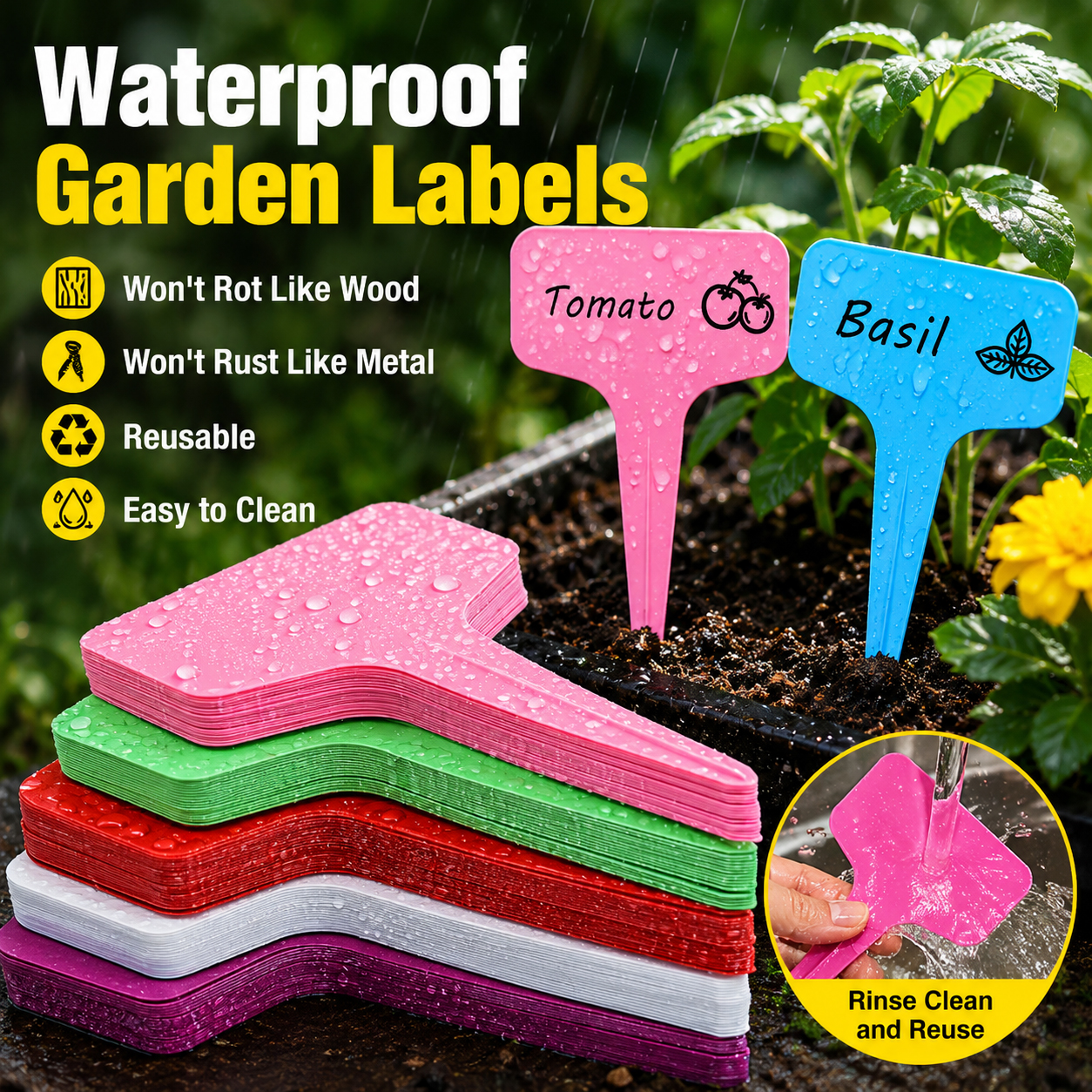 Garden Journal Planner - 25-200 Buah Label Tanaman Plastik Dapat