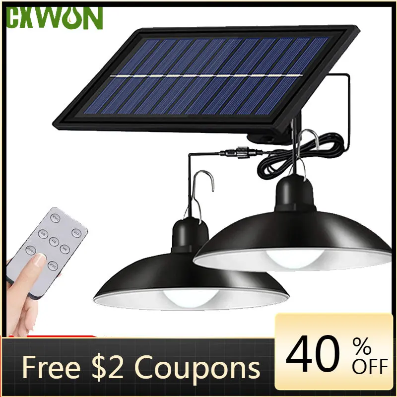 Smart Garden Sheds - Lampu Liontin Surya Kepala Ganda Luar
