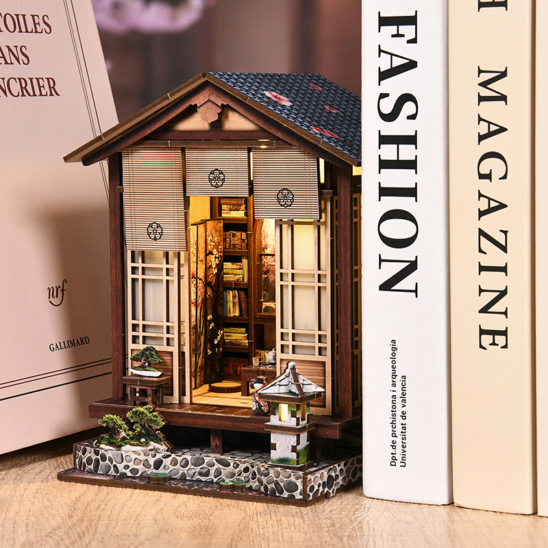 Garden Journal Planner - Figur Miniatur Rak Buku Kayu DIY,