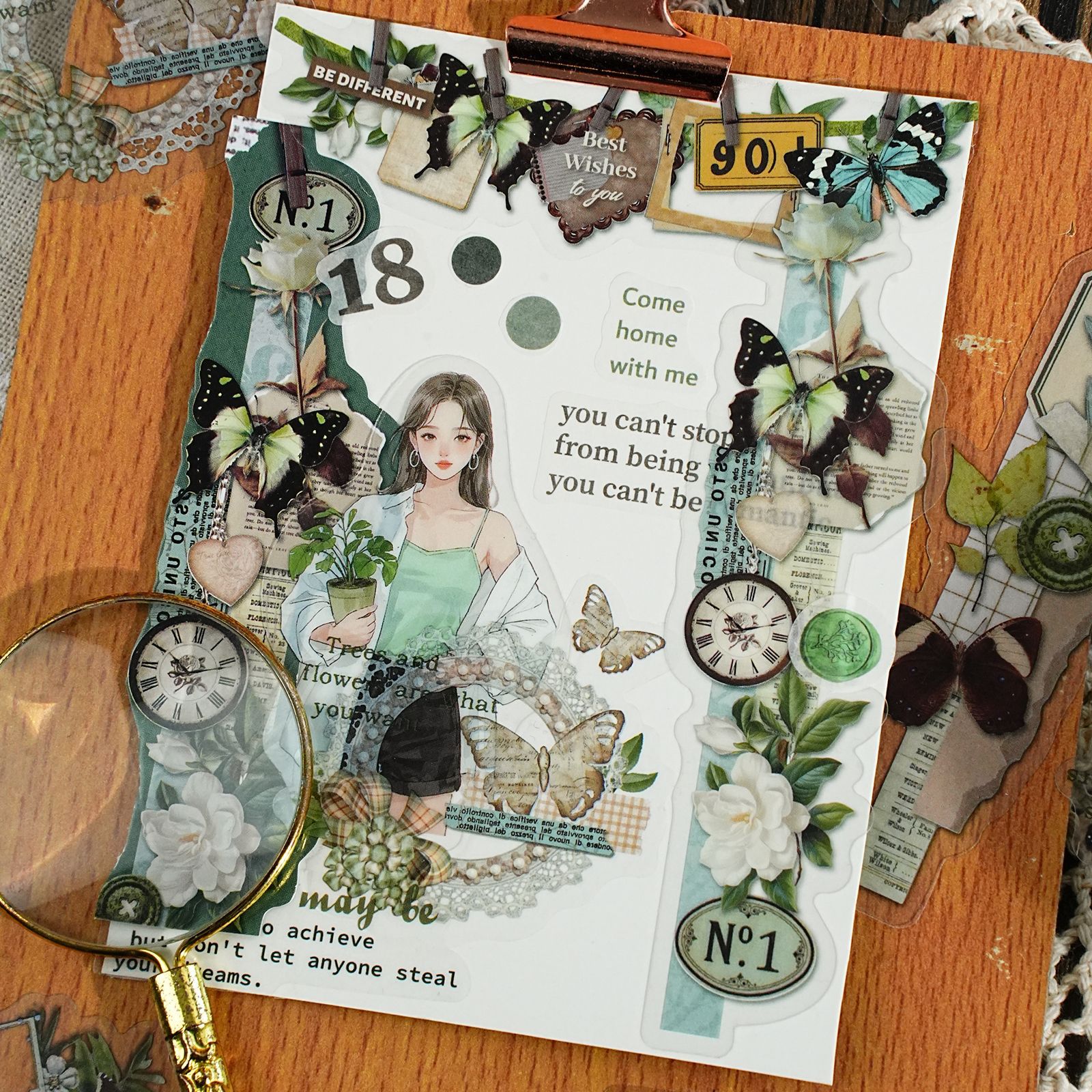 20 Buah/1Lot Stiker Buku Tempe - Garden Journal Planner ulasan dan harga