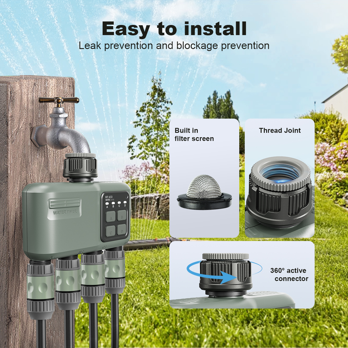Timer Air Digital 4 Outlet unt - Smart Garden Kit ulasan dan harga